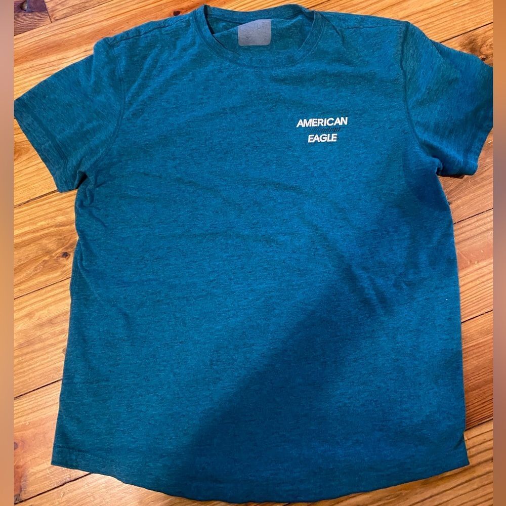 Teal American Eagle Front Graphic Tee